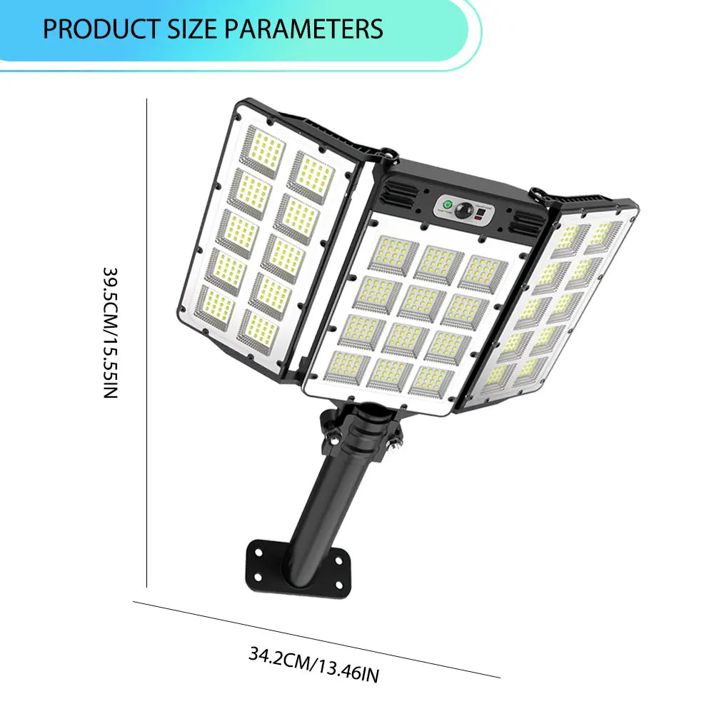 LED Solar Lights 800LED Outdoor Adjustable 3 Modes Motion Sensor Flood Lights IP66 Waterproof Remote Control Garden Lamp