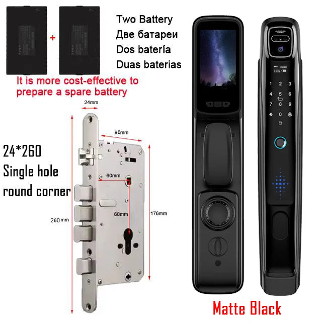 Wifi  Face Recognition Smart Door Lock With Camera Video Call Voice Intercom Digital Door Lock Automatic Door Lock