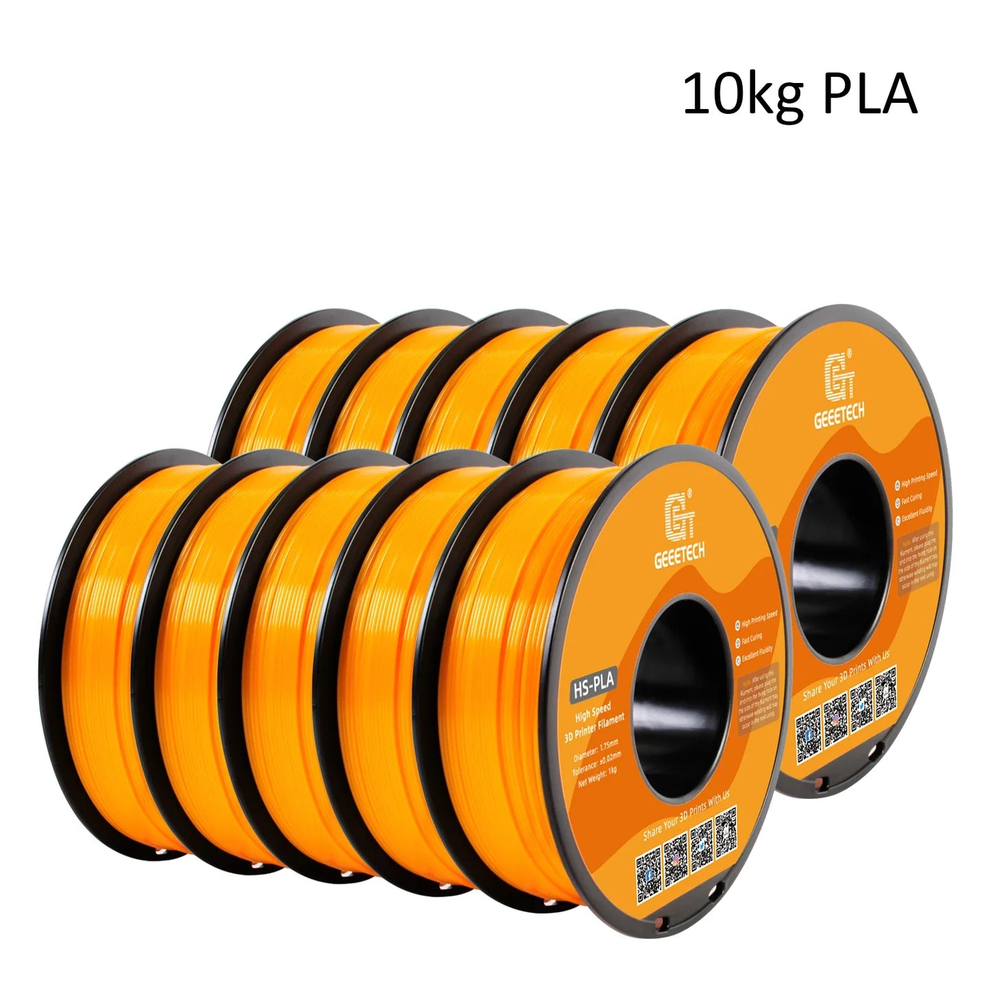 GEEETECH 10Kg High Speed PLA 3d priner Filament 1kg 1.75mm, faster curing & printing speed, higher printing quality