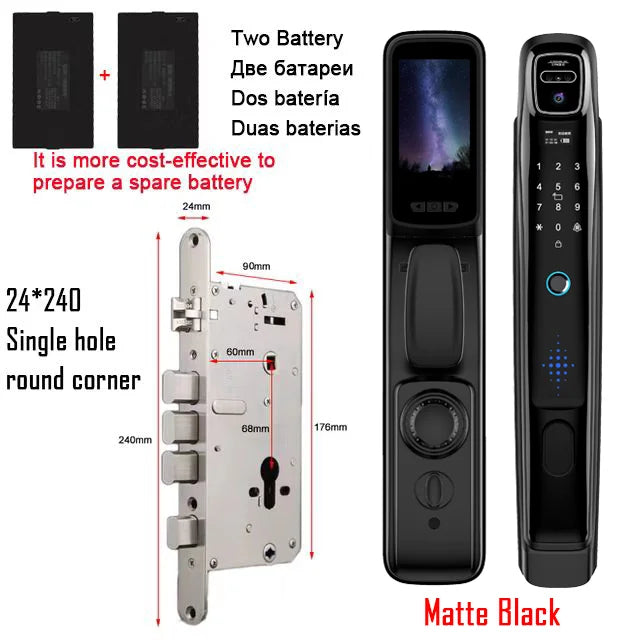 Wifi  Face Recognition Smart Door Lock With Camera Video Call Voice Intercom Digital Door Lock Automatic Door Lock