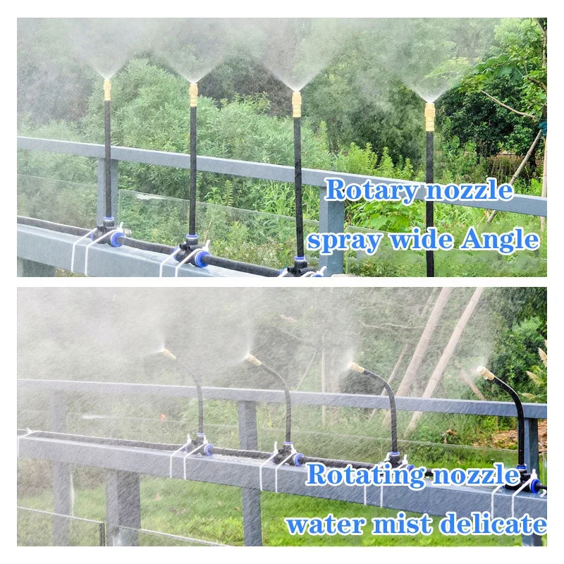 5-20M Universal Automatic Irrigation Sprinkler Kit Rotating Copper Nozzle Garden Balcony Atomization Sprinkler Kits