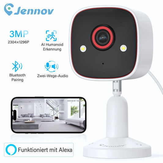Jennov Indoor/Outdoor Cameras 1296P Pet  Camera WiFi Camera Baby Monitor Color Night Vision 2-Way Audio for Home Security