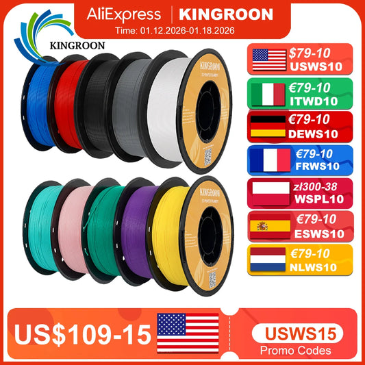 KINGROON HS-PLA Filament 1.75mm High Speed PLA 3d Printer Filament For Bambu All FDM 3D Printer 3D Printing Materials 5/10KG