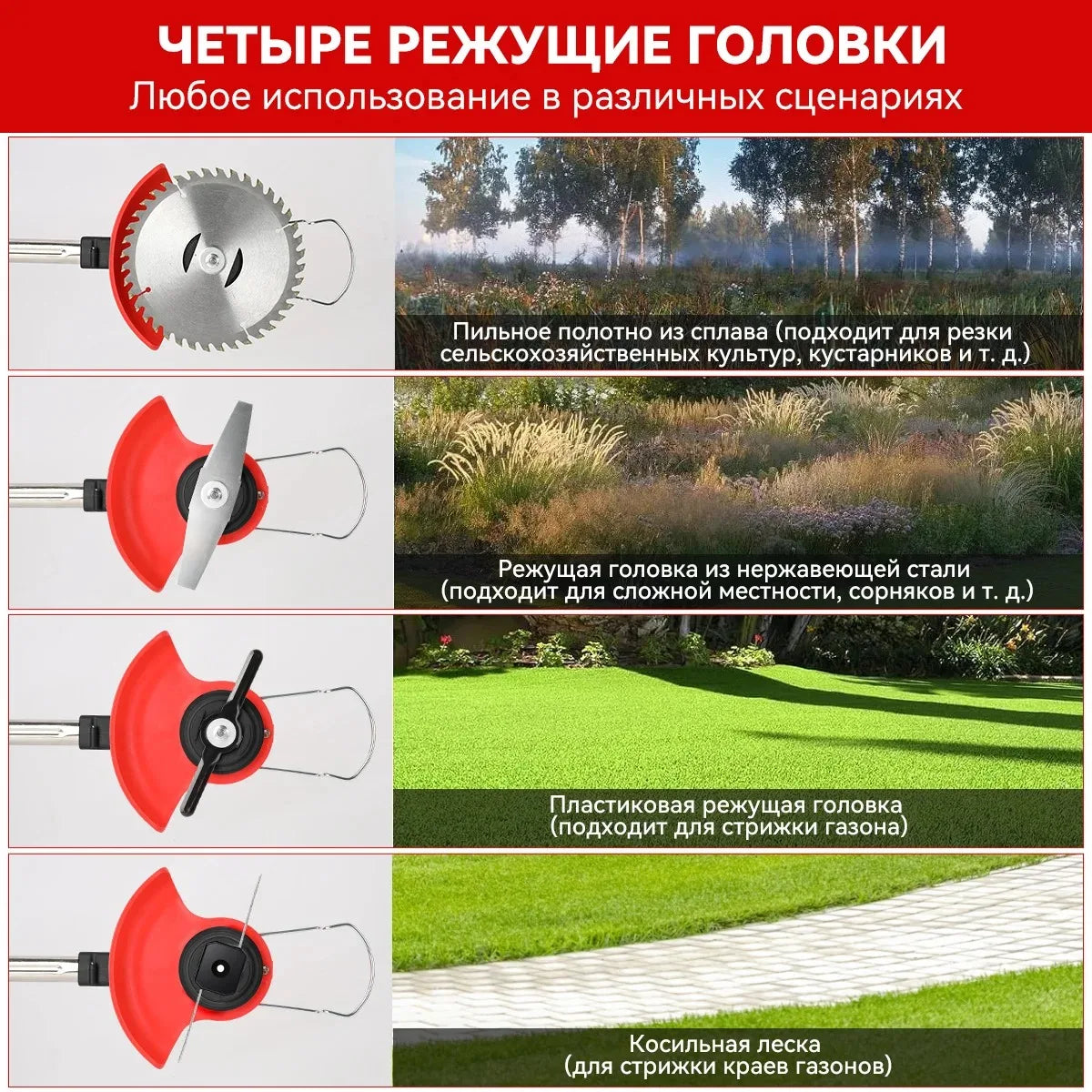 Electric Lawn Mower Cordless Grass Cutter with 2 Batteries Handheld Lawnmower Adjustable Length Grass Trimmer