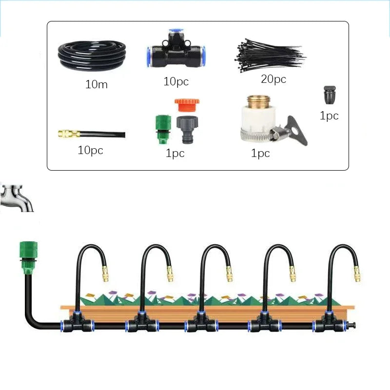 5-20M Universal Automatic Irrigation Sprinkler Kit Rotating Copper Nozzle Garden Balcony Atomization Sprinkler Kits