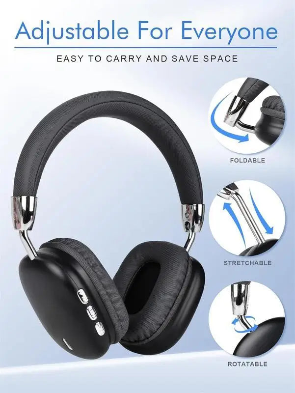 Wireless Bluetooth Headphones High-Resolution Audio Foldable Lightweight Deep Bass Long-Lasting Earphones