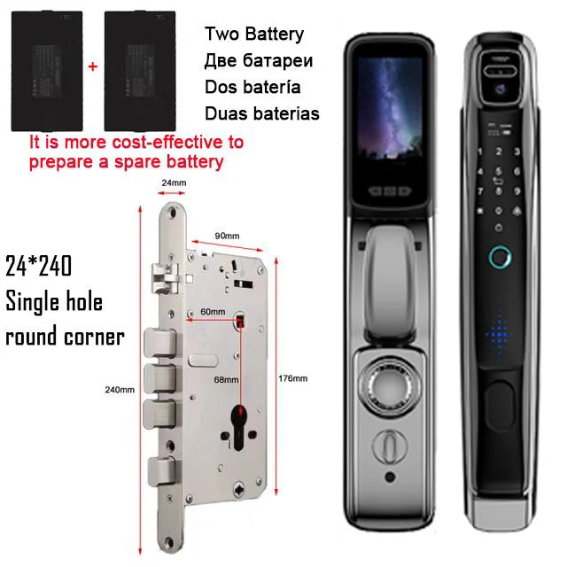Wifi  Face Recognition Smart Door Lock With Camera Video Call Voice Intercom Digital Door Lock Automatic Door Lock