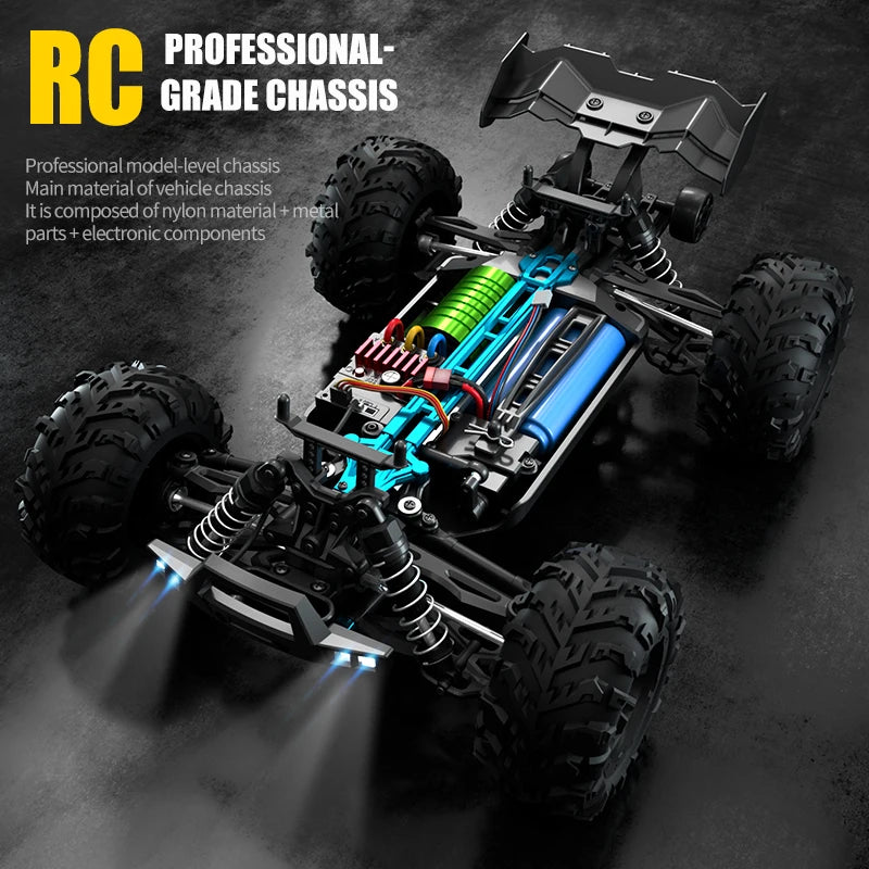 Pro 1:16 75KM/H 4WD RC Car With LED Light 2.4G Remote Control Cars High Speed Drift Monster Truck