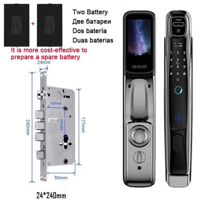 Wifi  Face Recognition Smart Door Lock With Camera Video Call Voice Intercom Digital Door Lock Automatic Door Lock