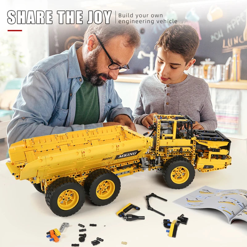 Mould King 17010 Technical Truck Toys The RC MOC-8002 Dump Truck Building Block Assembly Car Brick Set Kids