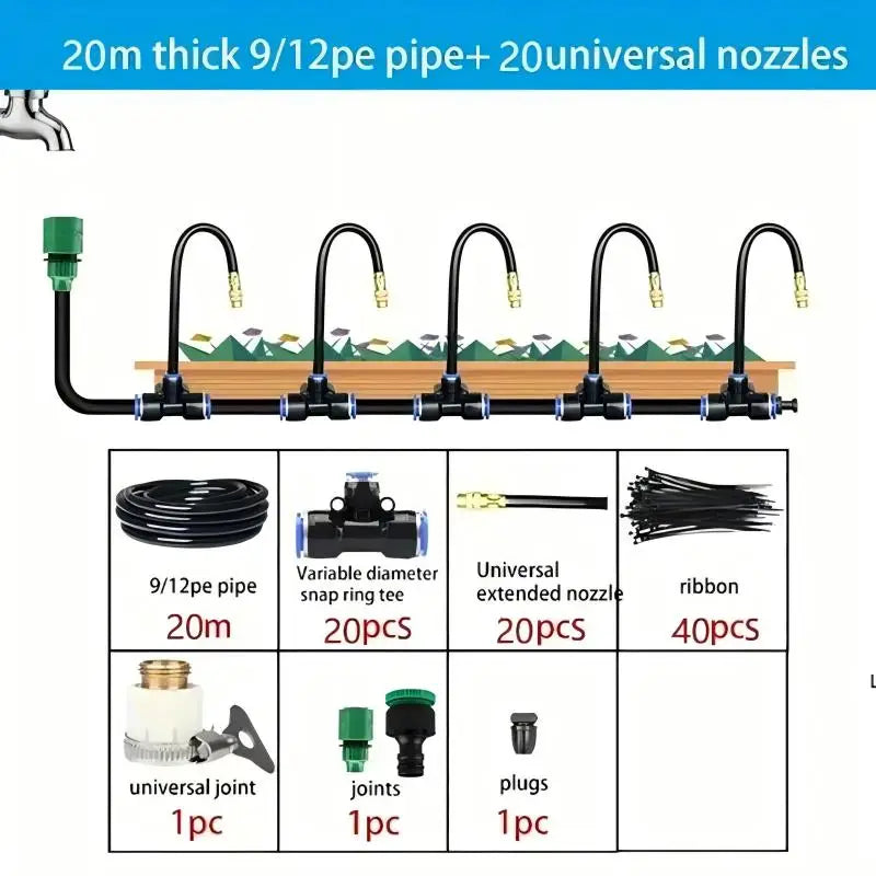 5-20M Universal Automatic Irrigation Sprinkler Kit Rotating Copper Nozzle Garden Balcony Atomization Sprinkler Kits