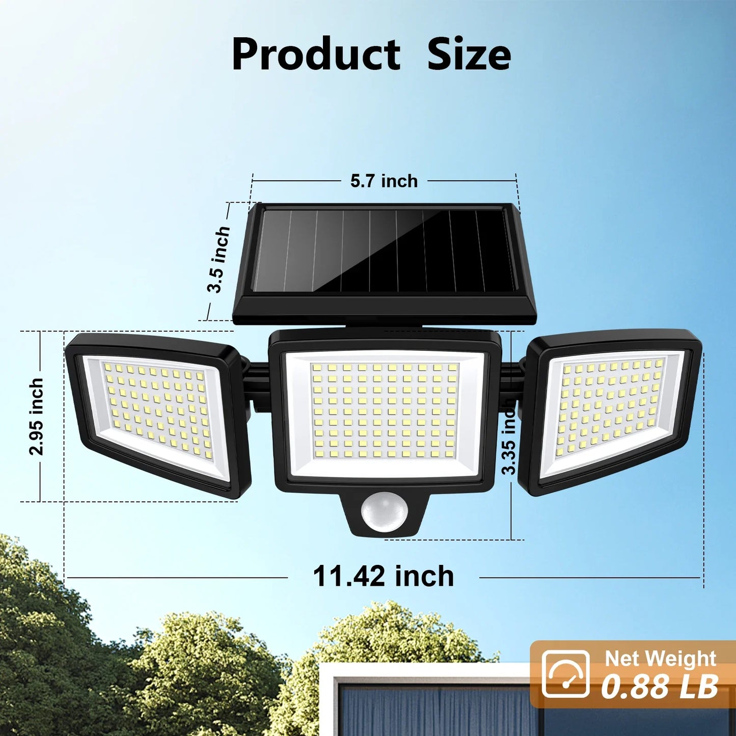 4-Pack Outdoor Solar Lights, Motion Sensor Security Lights for Porch, Garage, Yard Entrance, Patio