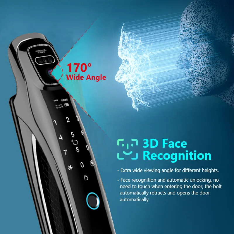 Wifi  Face Recognition Smart Door Lock With Camera Video Call Voice Intercom Digital Door Lock Automatic Door Lock