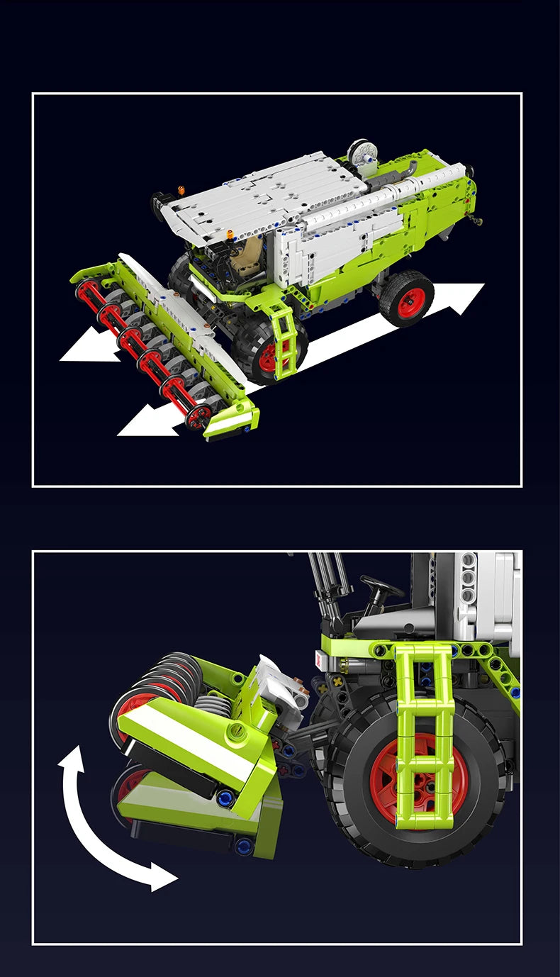 Mould King 17014 Technical Car Building Block The Remote Control Harvester Model Assembly Truck Bricks Toys Kids Christmas Gift