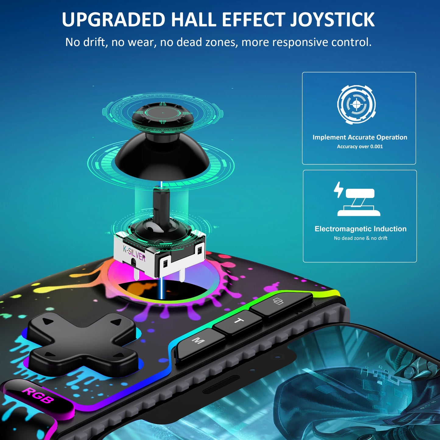 BEBONCOOL Gamepad Type-C Mobile Phone Controller Hall Effect Stretching Handle Joystick Android Ps Cloud Game Customized