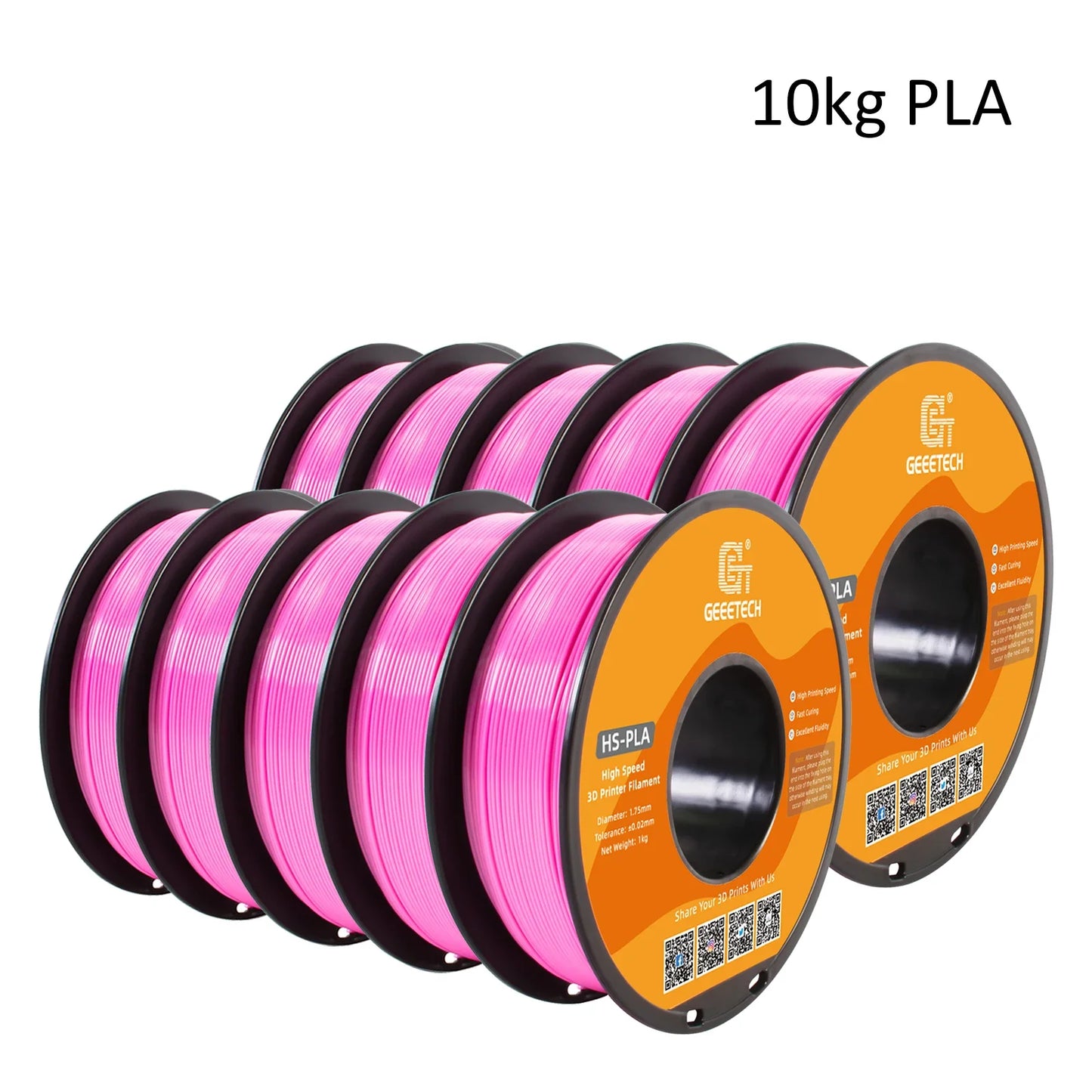 GEEETECH 10Kg High Speed PLA 3d priner Filament 1kg 1.75mm, faster curing & printing speed, higher printing quality