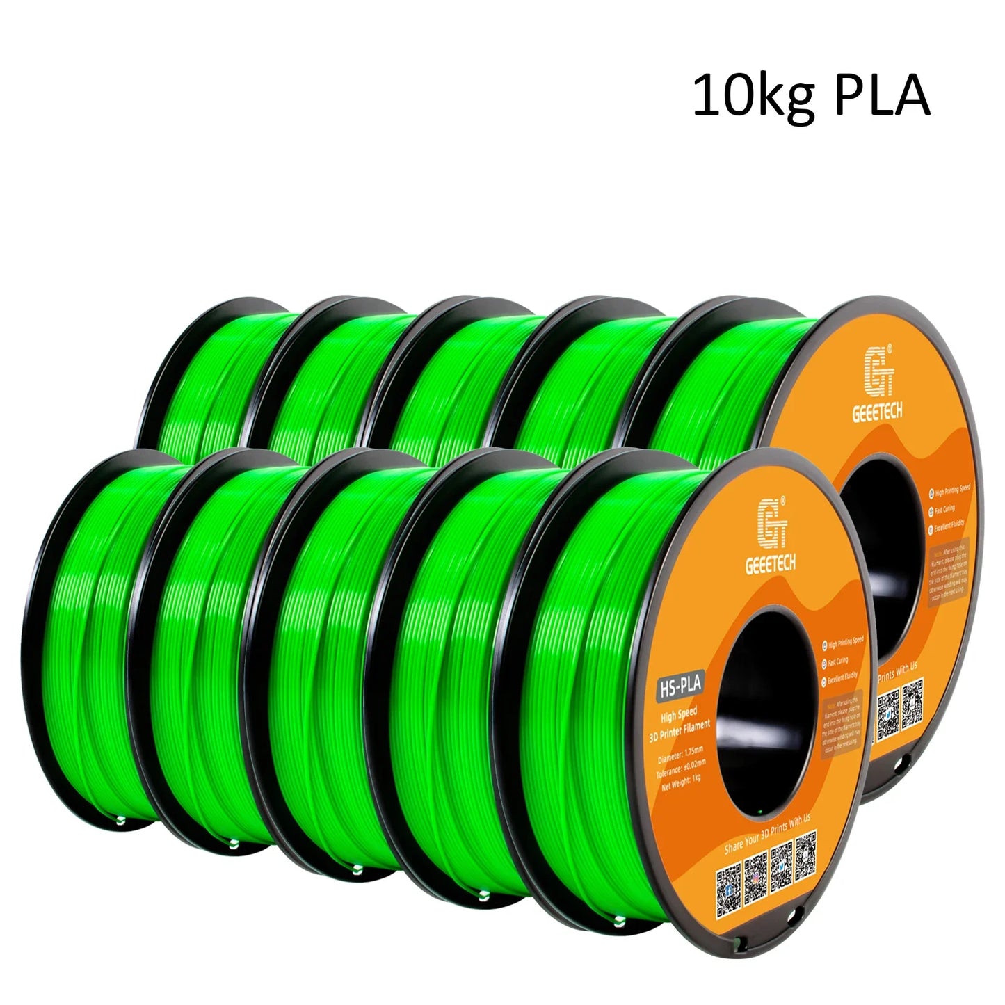 GEEETECH 10Kg High Speed PLA 3d priner Filament 1kg 1.75mm, faster curing & printing speed, higher printing quality