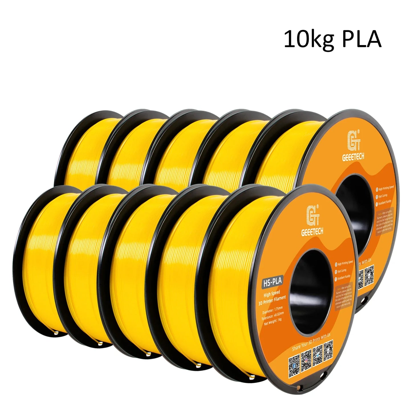 GEEETECH 10Kg High Speed PLA 3d priner Filament 1kg 1.75mm, faster curing & printing speed, higher printing quality