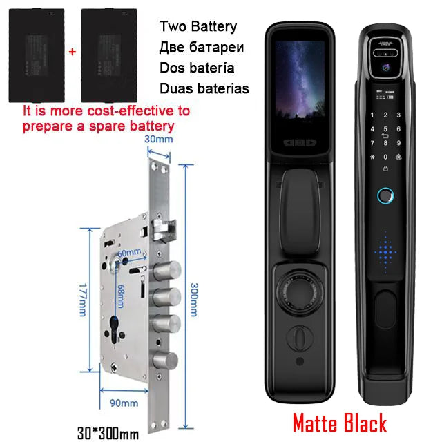 Wifi  Face Recognition Smart Door Lock With Camera Video Call Voice Intercom Digital Door Lock Automatic Door Lock