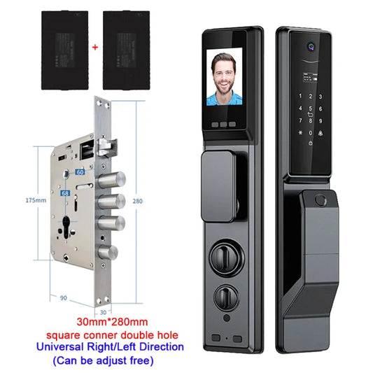 Waterproof Outdoor Smart  Lock Wifi Alexa Tuya APP Aluminium Alloy Material Fingerprint Password Smart Door Lock With Camera