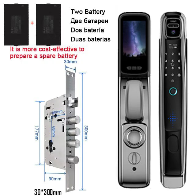 Wifi  Face Recognition Smart Door Lock With Camera Video Call Voice Intercom Digital Door Lock Automatic Door Lock