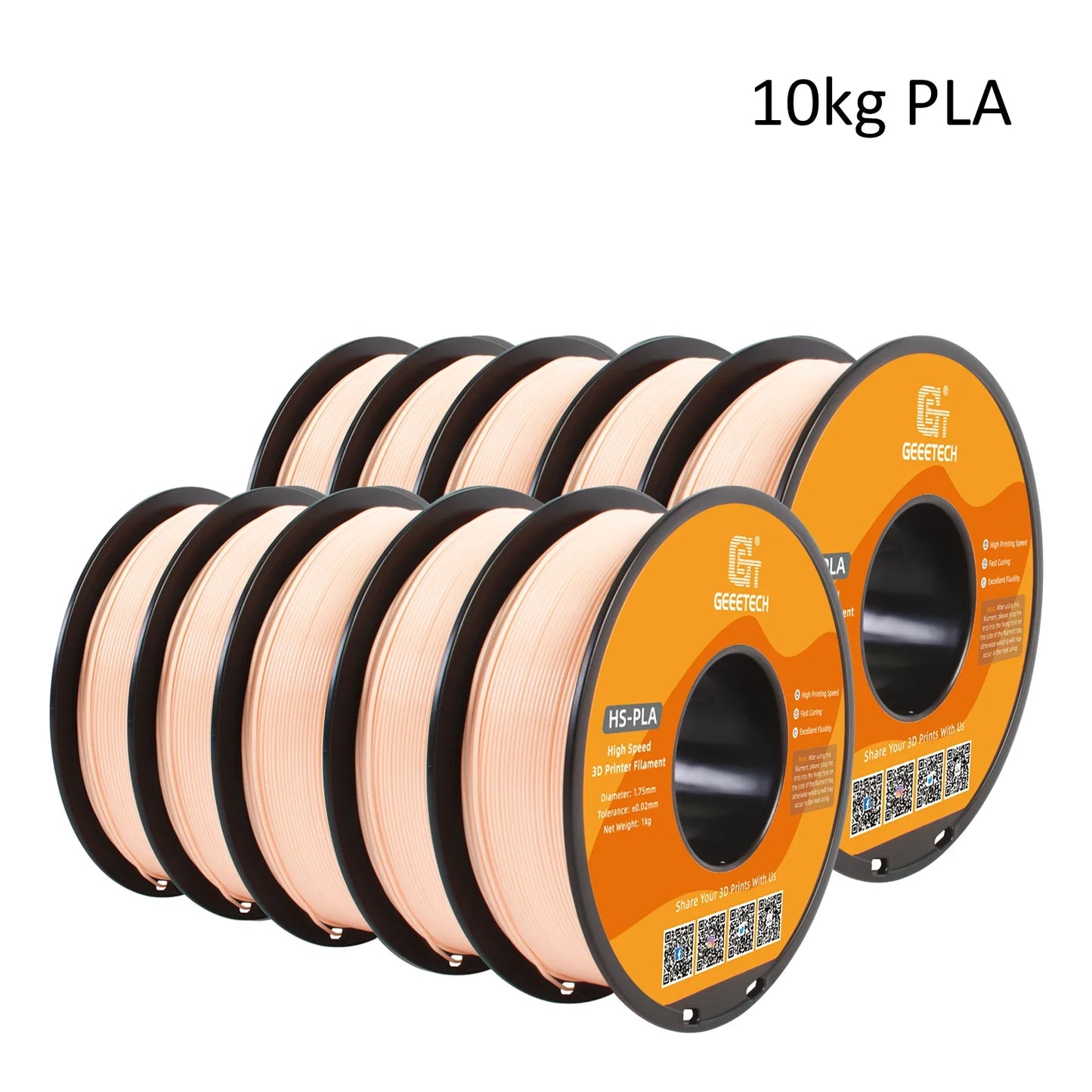 GEEETECH 10Kg High Speed PLA 3d priner Filament 1kg 1.75mm, faster curing & printing speed, higher printing quality