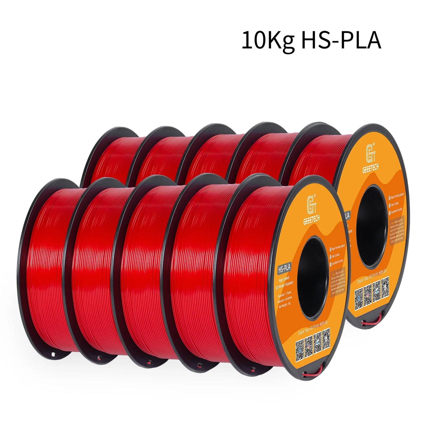 GEEETECH 10Kg High Speed PLA 3d priner Filament 1kg 1.75mm, faster curing & printing speed, higher printing quality