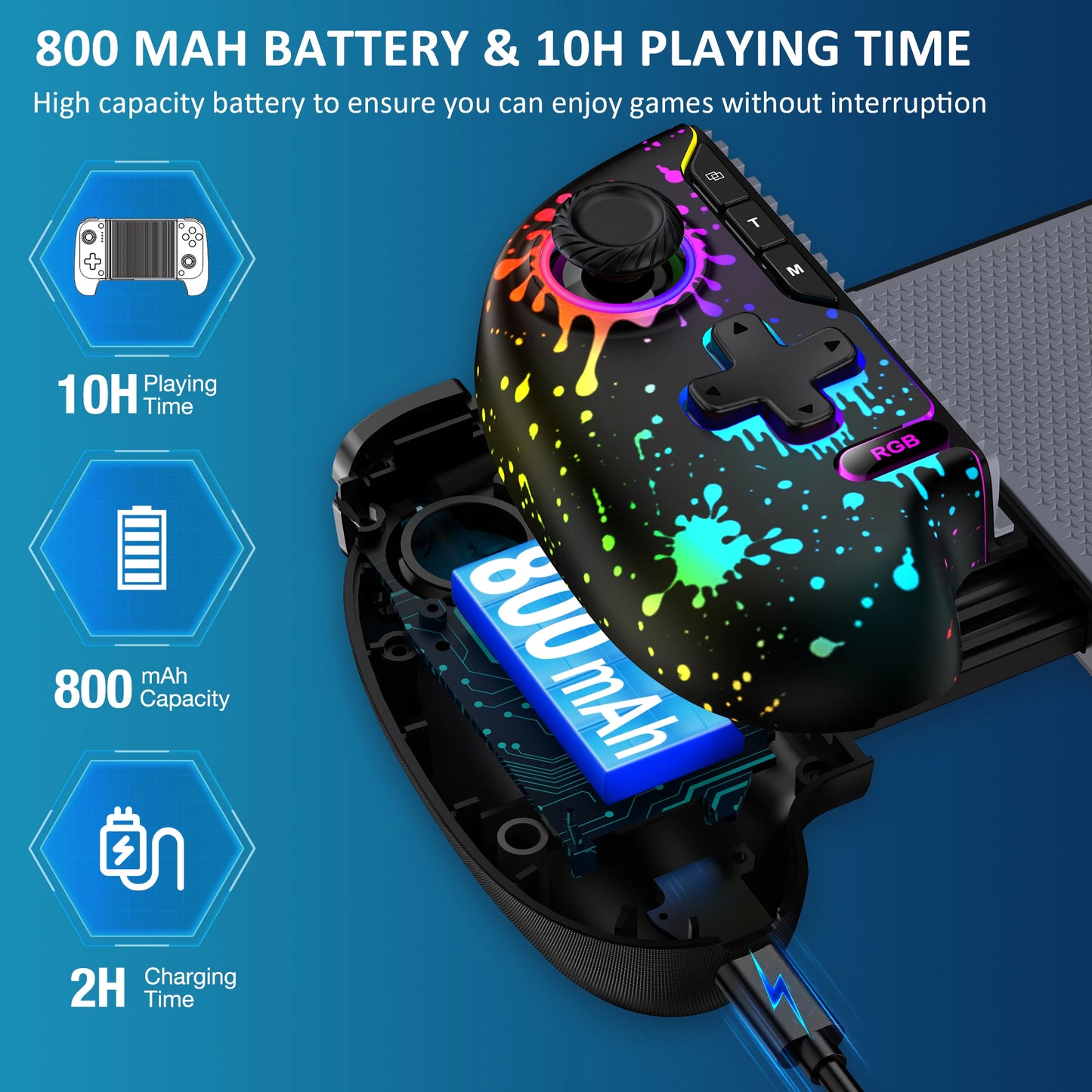 BEBONCOOL Gamepad Type-C Mobile Phone Controller Hall Effect Stretching Handle Joystick Android Ps Cloud Game Customized