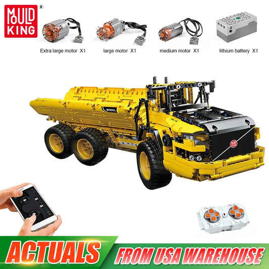 Mould King 17010 Technical Truck Toys The RC MOC-8002 Dump Truck Building Block Assembly Car Brick Set Kids